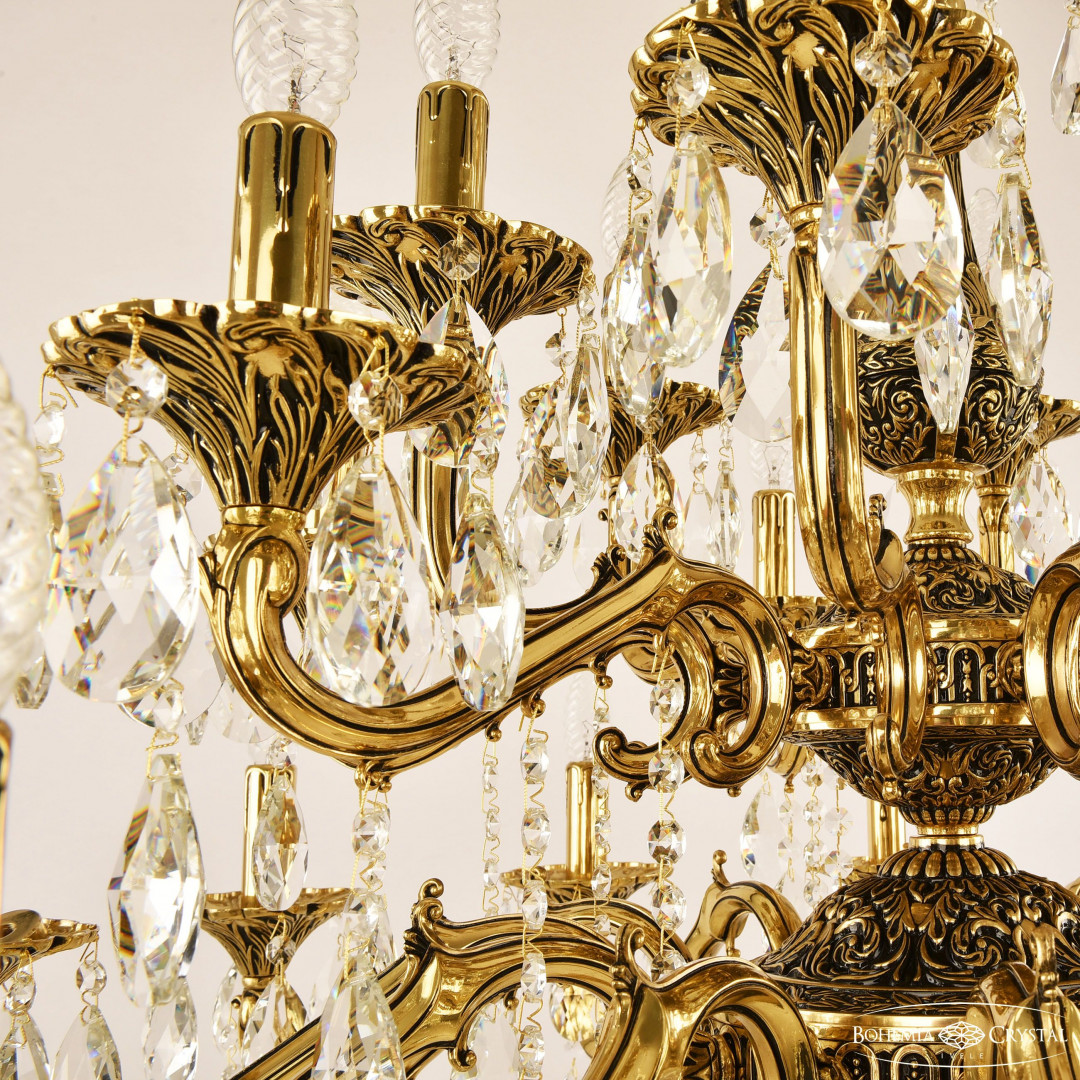 Люстра бронзовая с хрусталём 72102/12+6+6/300/2d B GB