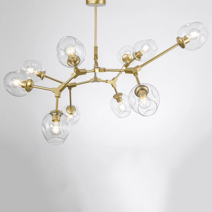 Люстра Адель Branching Bubble Chandelier L9 Brass Transparent by ImperiumLoft
