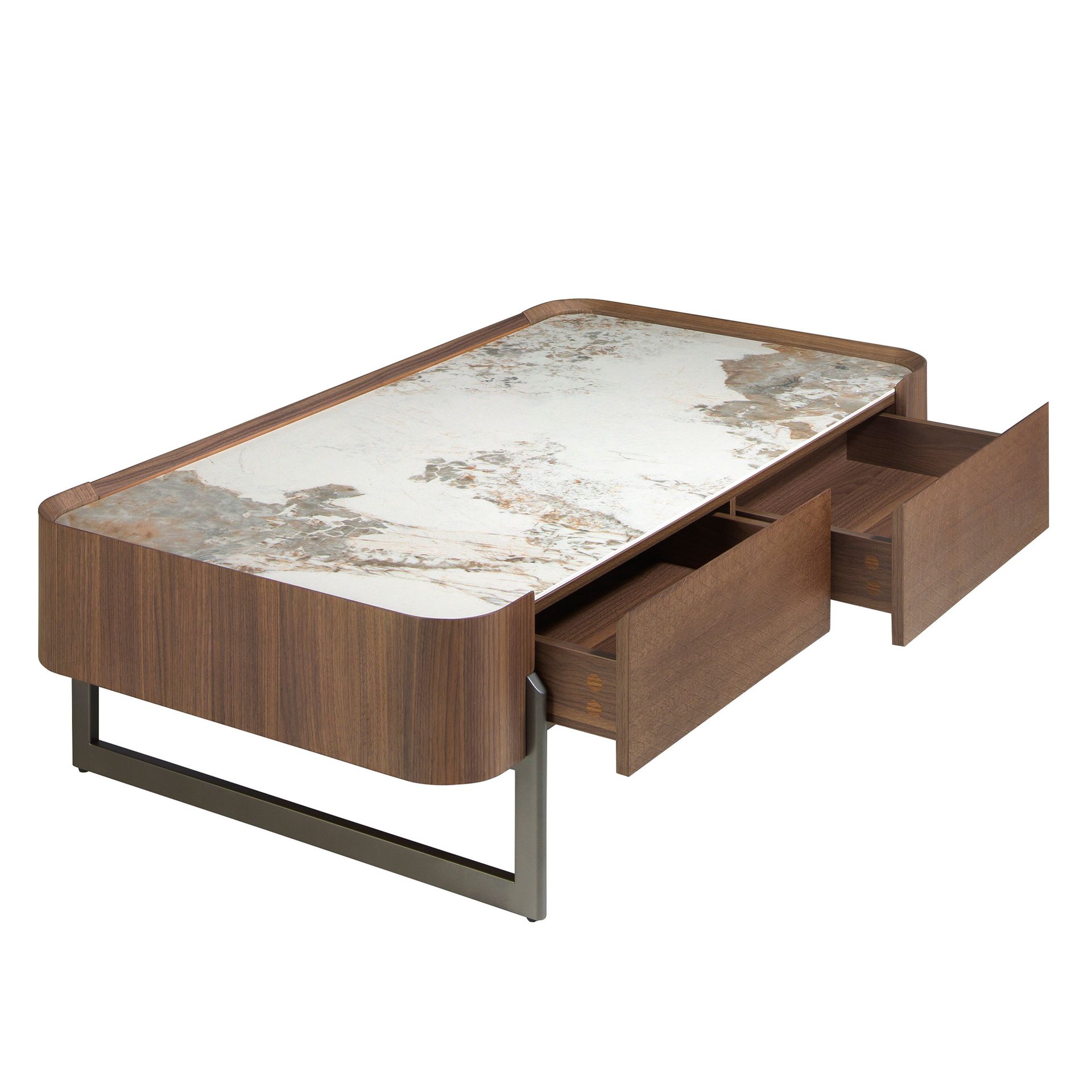 Прямоугольный журнальный стол 2131/437-D из ореха и керамики Angel Cerda