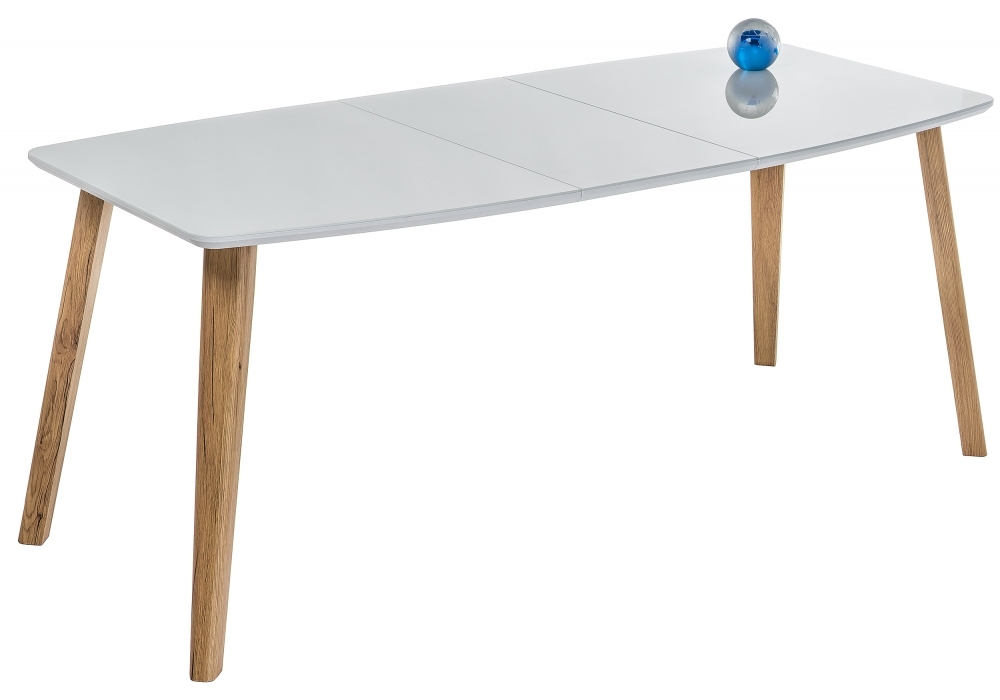 Стол стеклянный Woodville Серсея дуб монтана / белый 462079