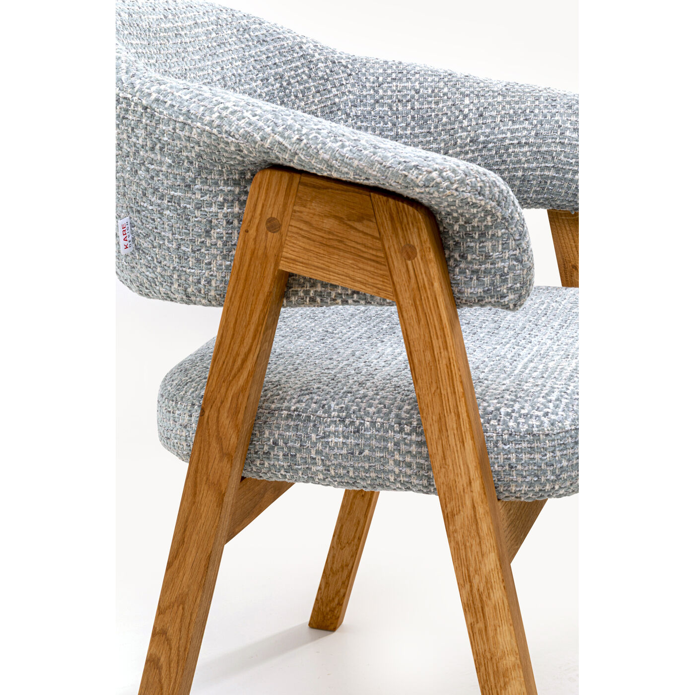 Стул с подлокотниками Jonte Boucle Blue KARE 71374