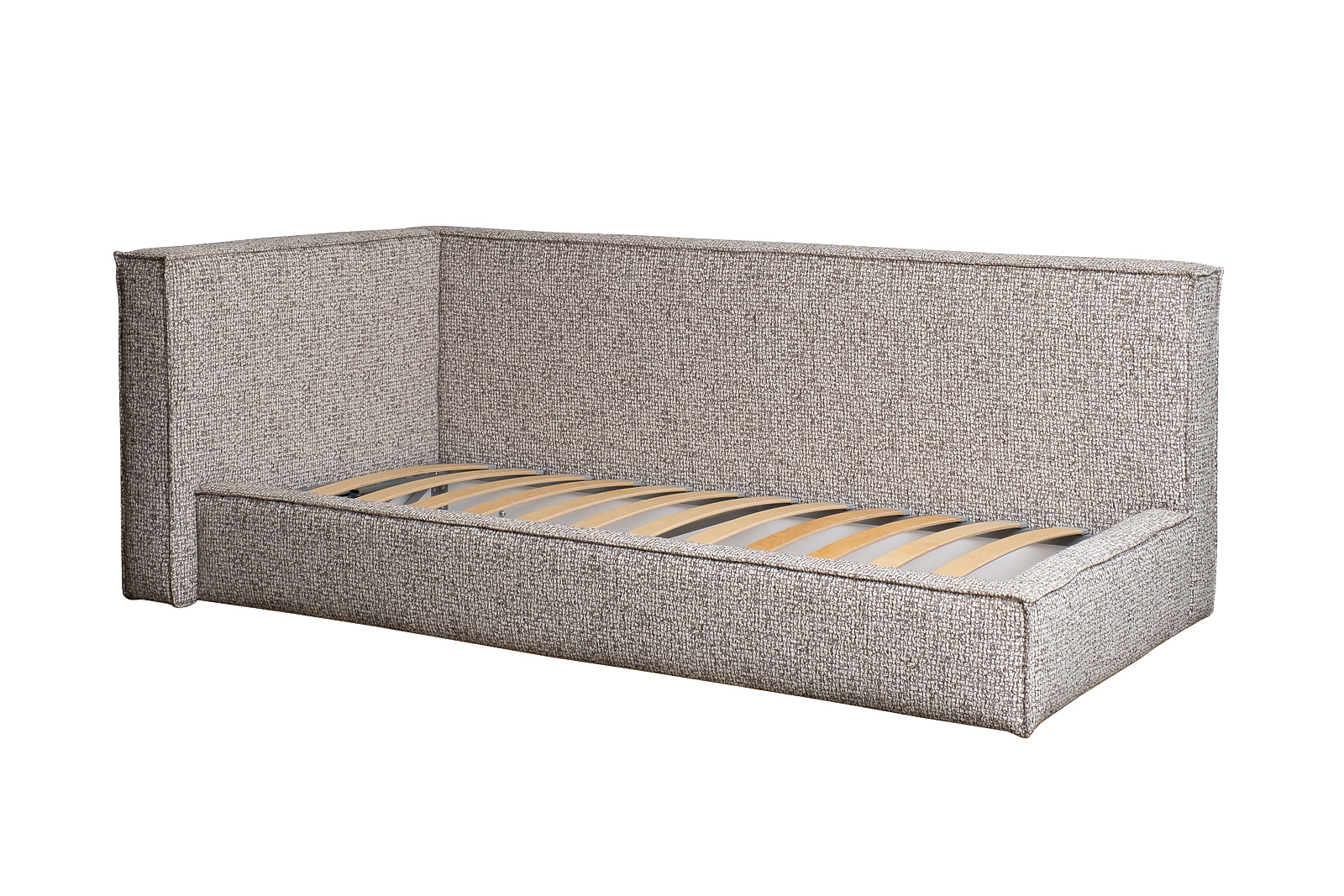 Кровать детская угловая Runa-80 с мех шенилл серая Seppia Ser 114*215*80 Garda Decor Runa-80М-Seppia Ser