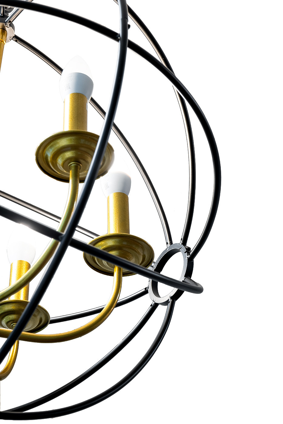 Светильник потолочный "Сфера" латунь/черный Garda Decor 91GH-2020-6