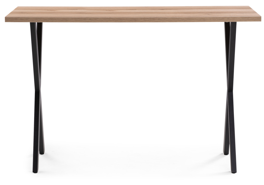 Стол деревянный Woodville Алеста Лофт 120х60х77 25 мм дуб делано светлый / черный матовый 510908