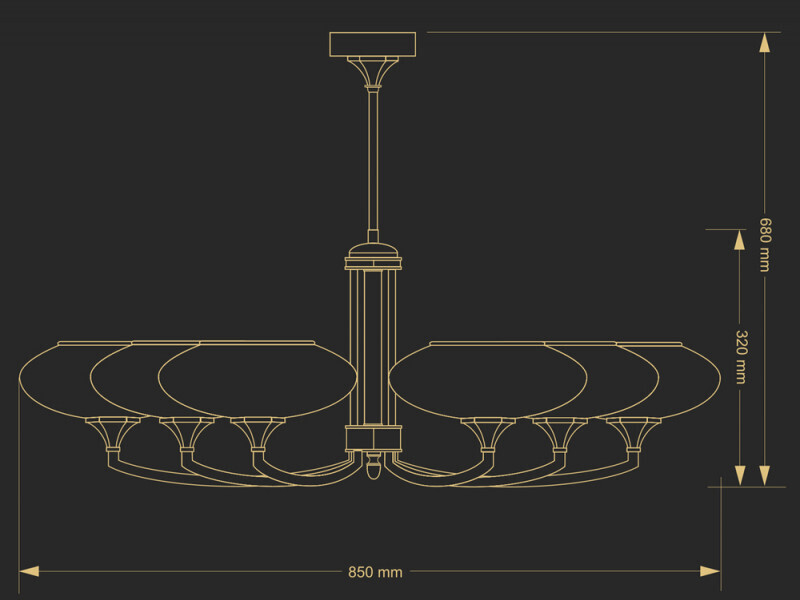 Люстра на штанге Kutek DEC-ZW-6(P)