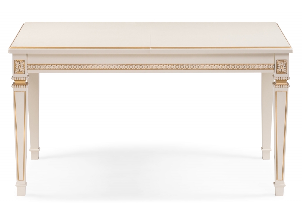Стол деревянный Woodville Паветти слоновая кость / золото 505468