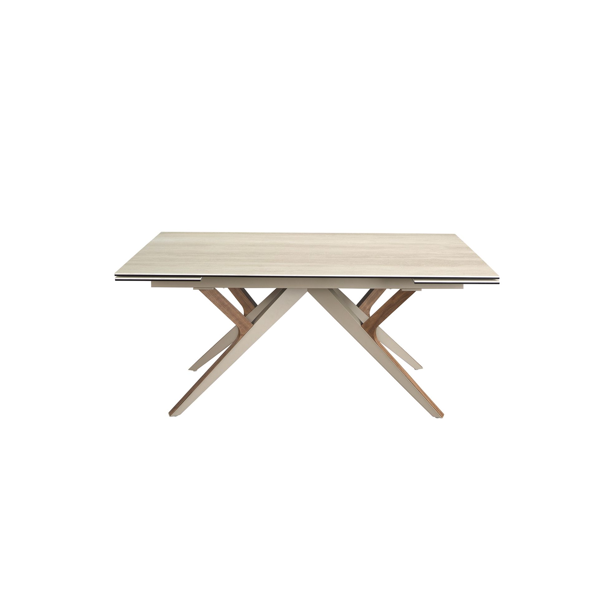 Раздвижной обеденный стол 1155 из керамики, стали и шпона ореха Angel Cerda