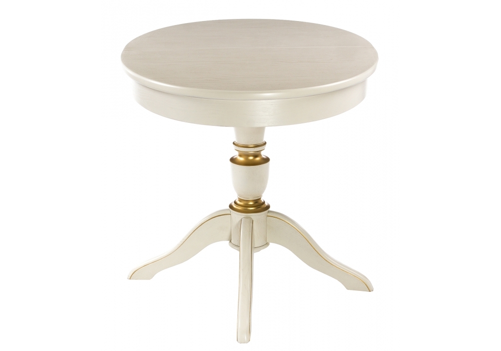 Стол деревянный Woodville Arno 106(141)х75х76 молочный патина 438328