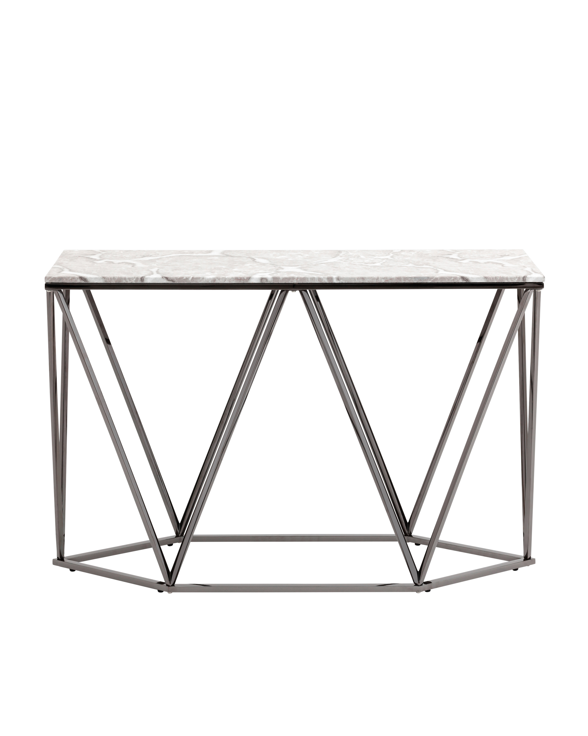 Консоль Авалон 122*41 серый мрамор сталь темный хром Stool Group