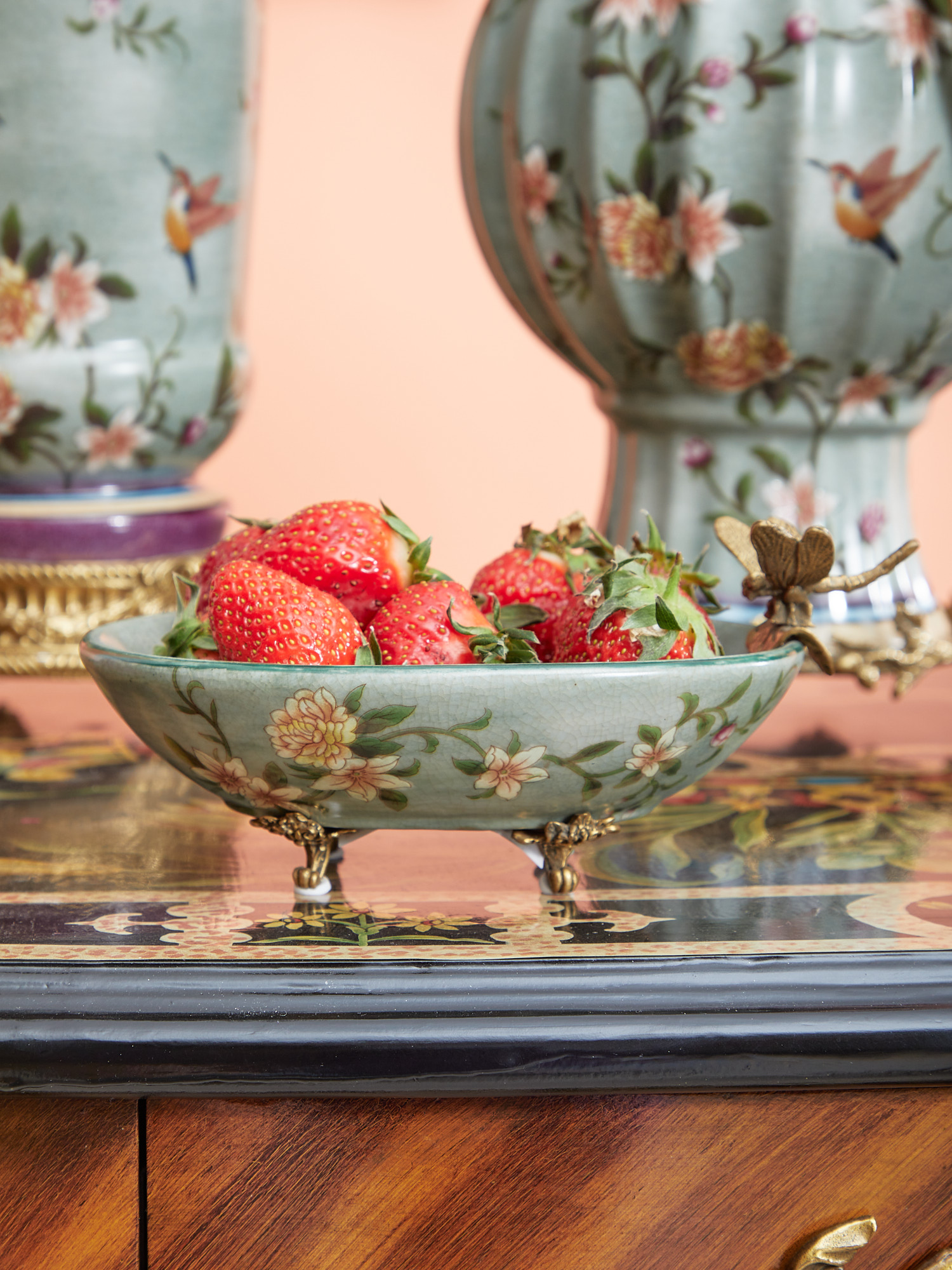 Блюдо со стрекозой Glasar C127C/HLG2085