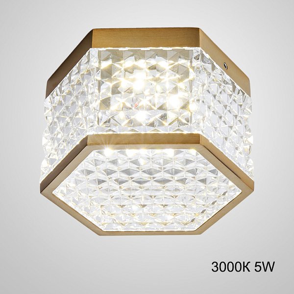 Накладной светодиодный светильник PARTY Brass 3000К 5W by ImperiumLoft