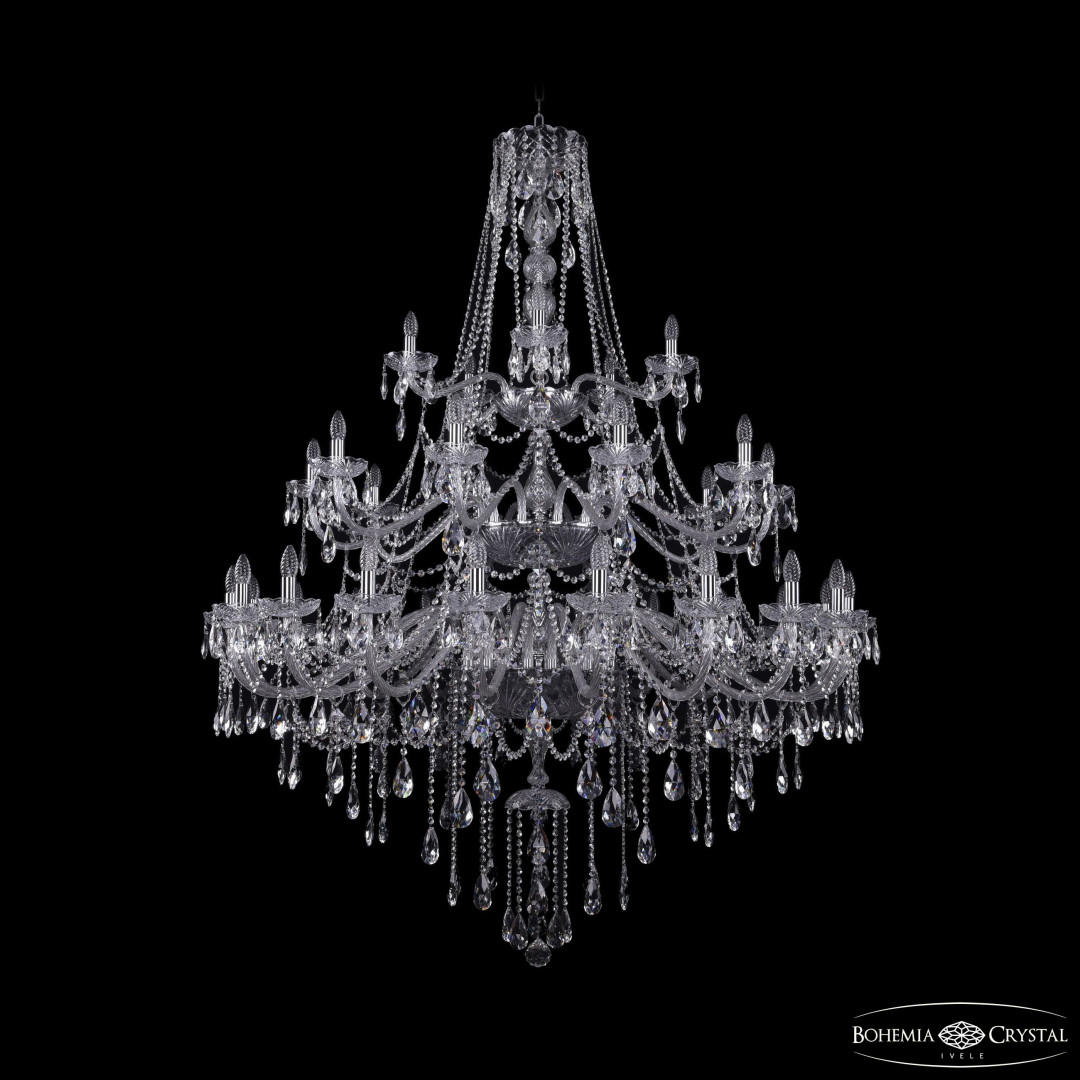 Люстра хрустальная 1415/20+10+5/530/3d Ni