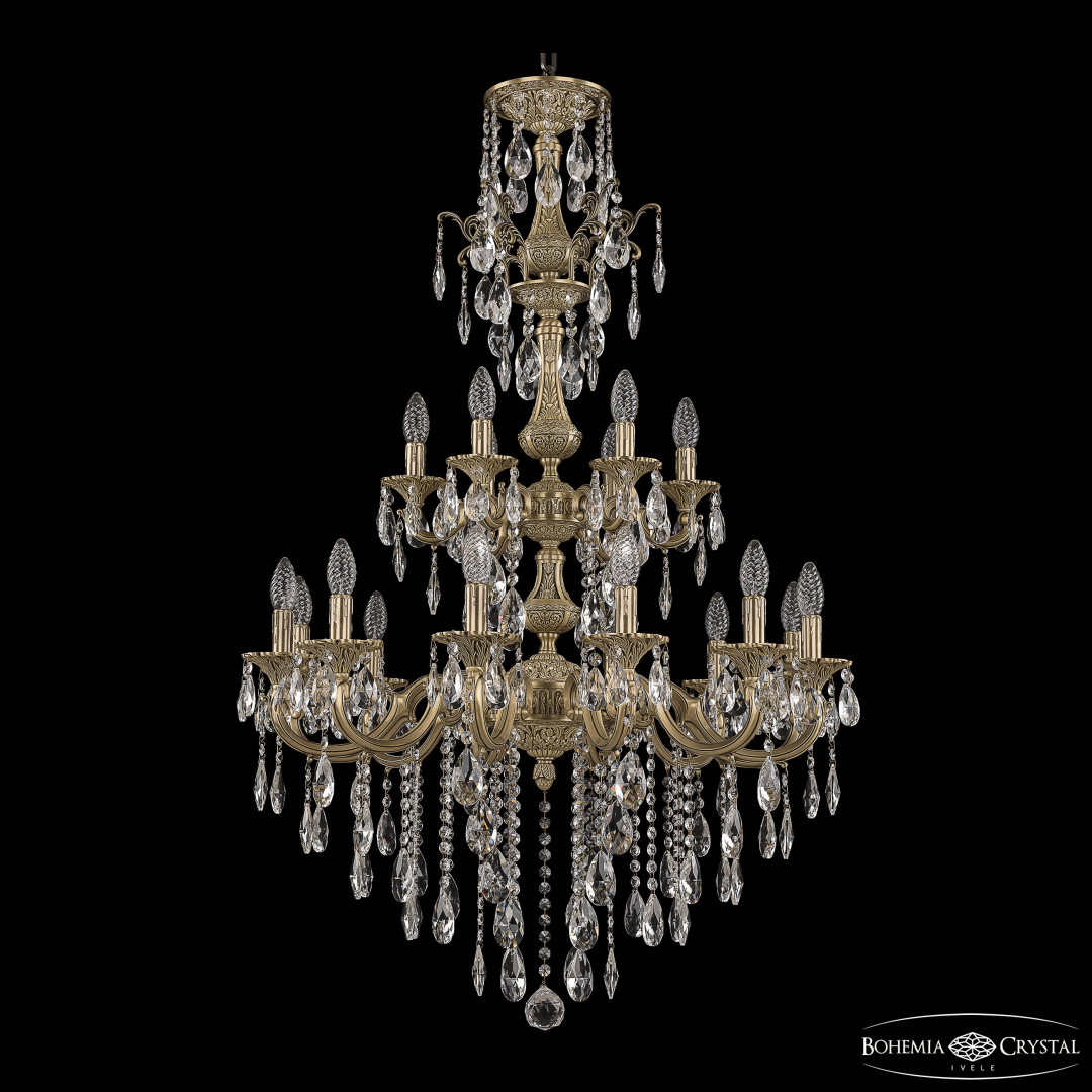 Люстра бронзовая с хрусталём 72101/12+6/250/XL/2d B FP