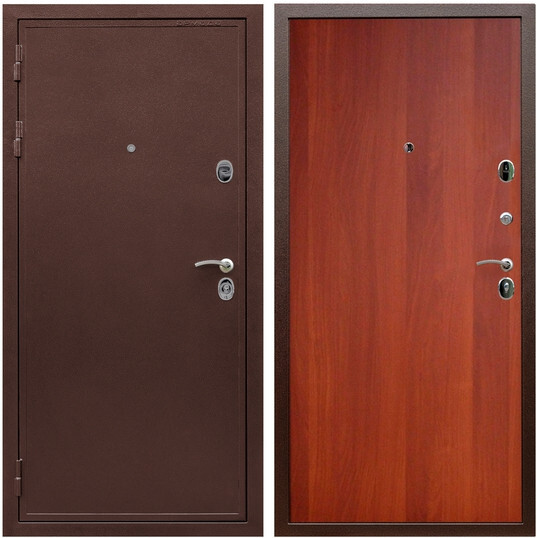 Дверь входная Graf Лондон Антик медь / МДФ 6 мм ПЭ Итальянский орех