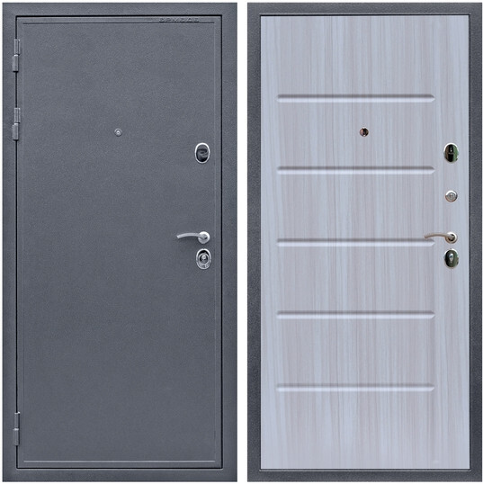 Дверь входная Graf Престиж Антик серебро / МДФ 16 мм ФЛ-102 Сандал белый