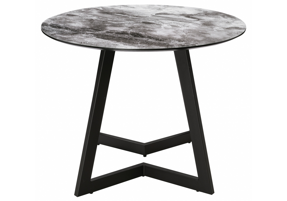Стол Woodville Алингсос черная шагрень / мрамор серый 462115