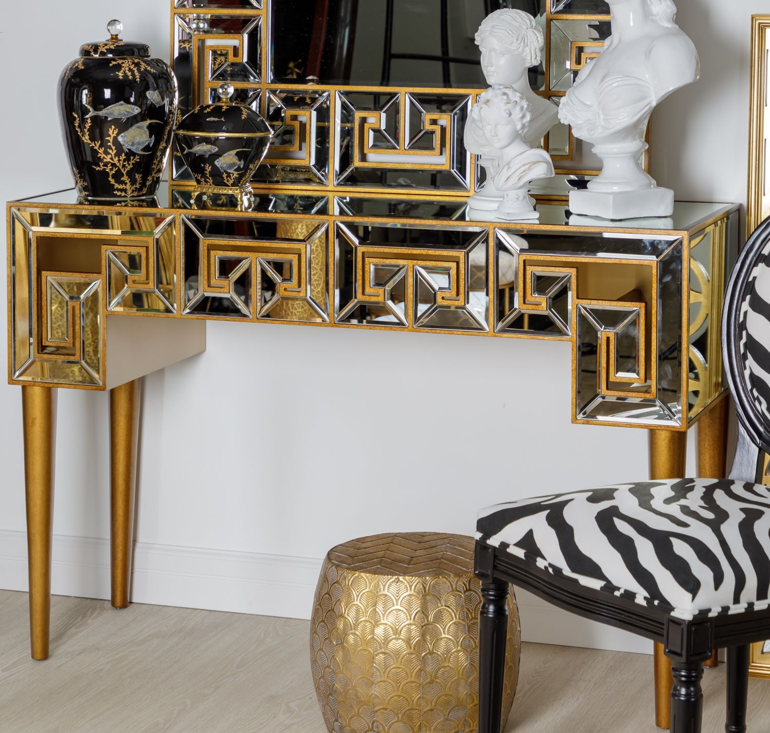 Консоль пристенная "Греческая" с фацетом Glasar 45-071