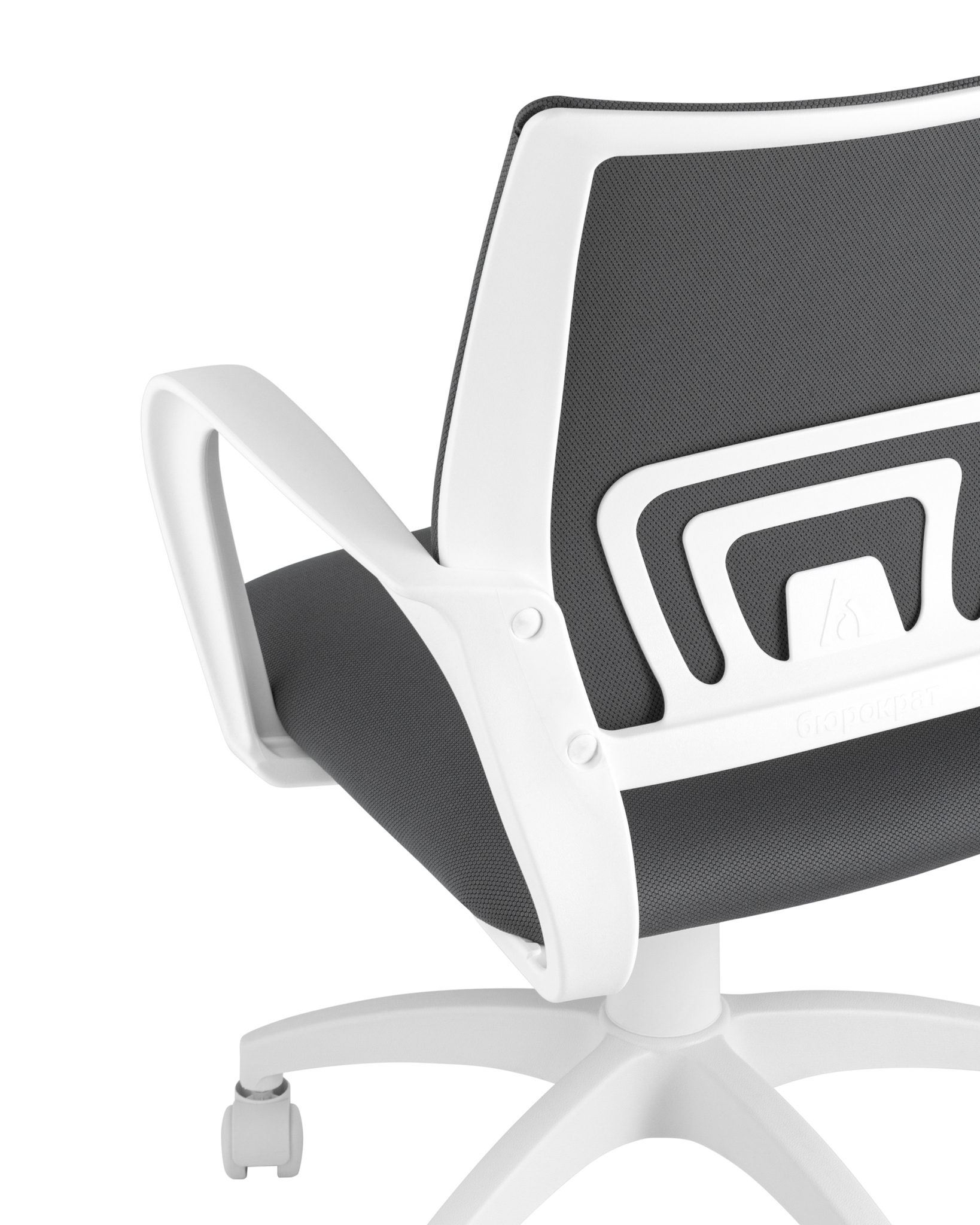 Кресло офисное Topchairs ST-BASIC-W серая ткань крестовина белый пластик Stool Group