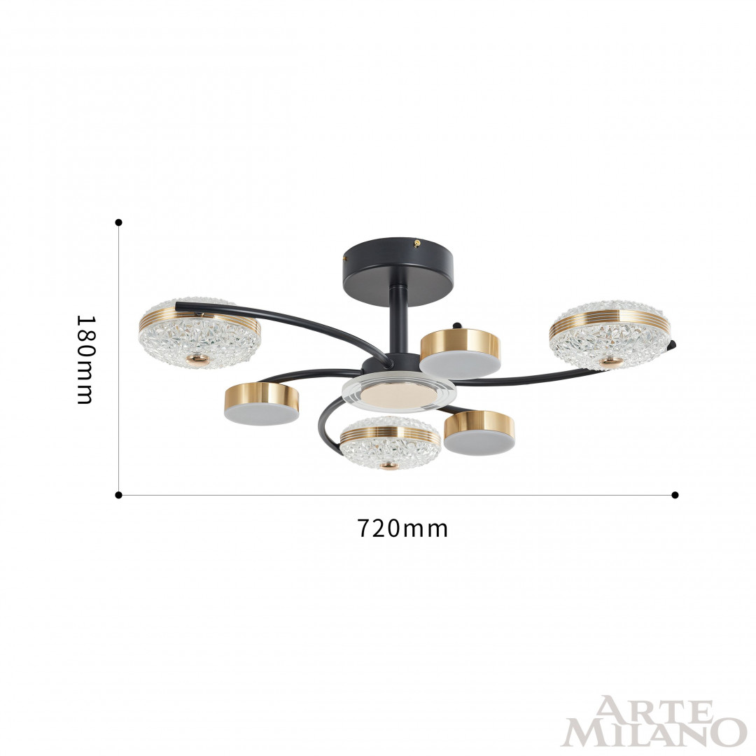 Люстра светодиодная 279169/3+3 BK/GD Arte Milano