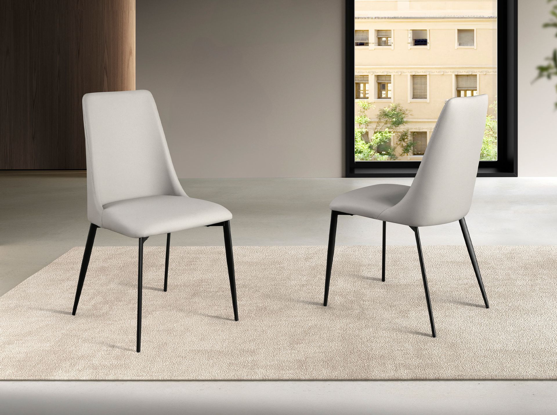 Стул 4184 из экокожи песочного цвета Angel Cerda