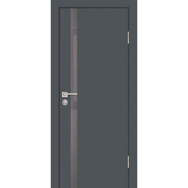 Межкомнатная дверь Graf P-8 серый лакобель Графит (2000 х 900)