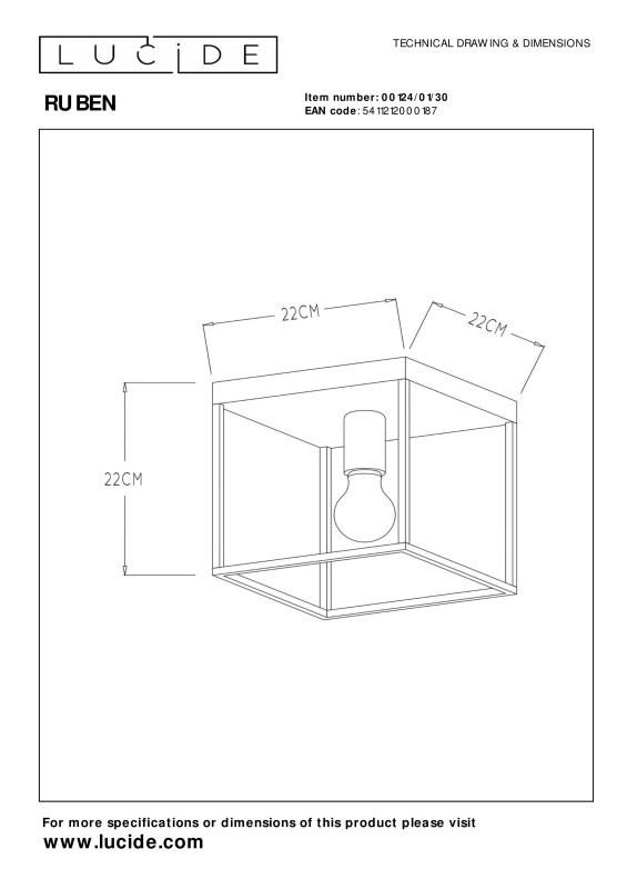 Накладной светильник LUCIDE 00124/01/30