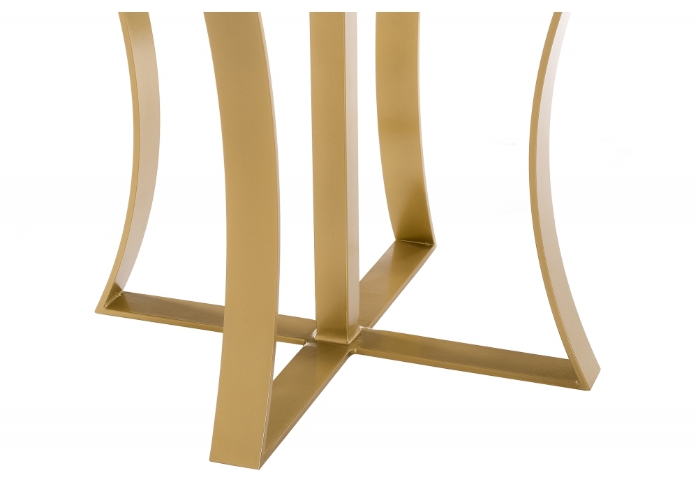 Стол стеклянный Woodville Нейтон золото / белый мрамор 462096