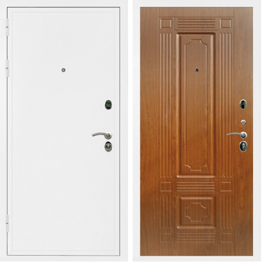 Дверь входная Graf Престиж Белая шагрень / МДФ 16 мм ФЛ-2 Мореная береза