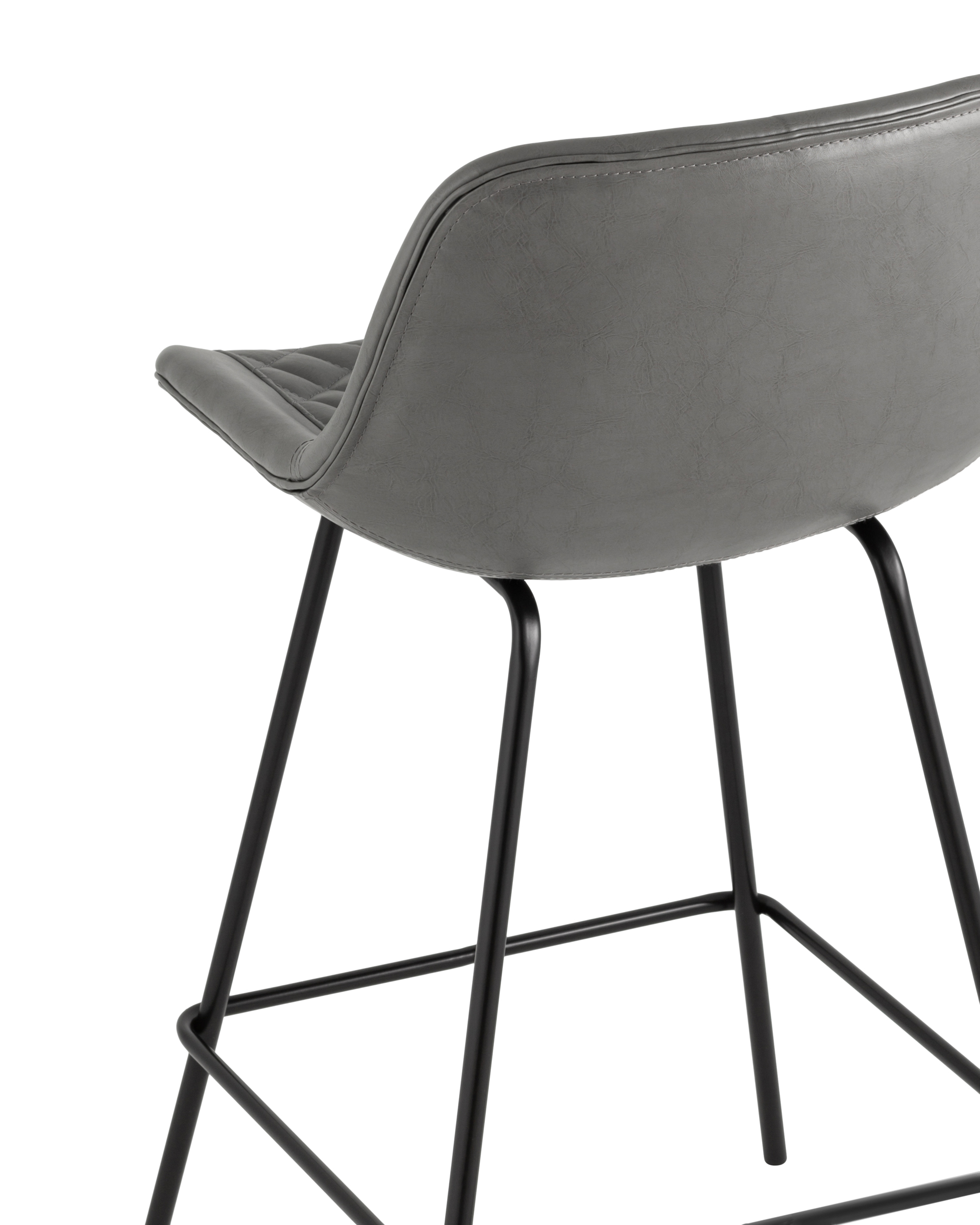 Стул полубарный Деймон экокожа серый Stool Group