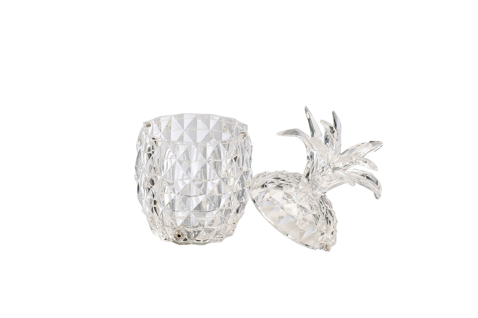 Статуэтка-шкатулка "Ананас" прозрачная с крышкой/подсветкой Garda Decor 55RD5606