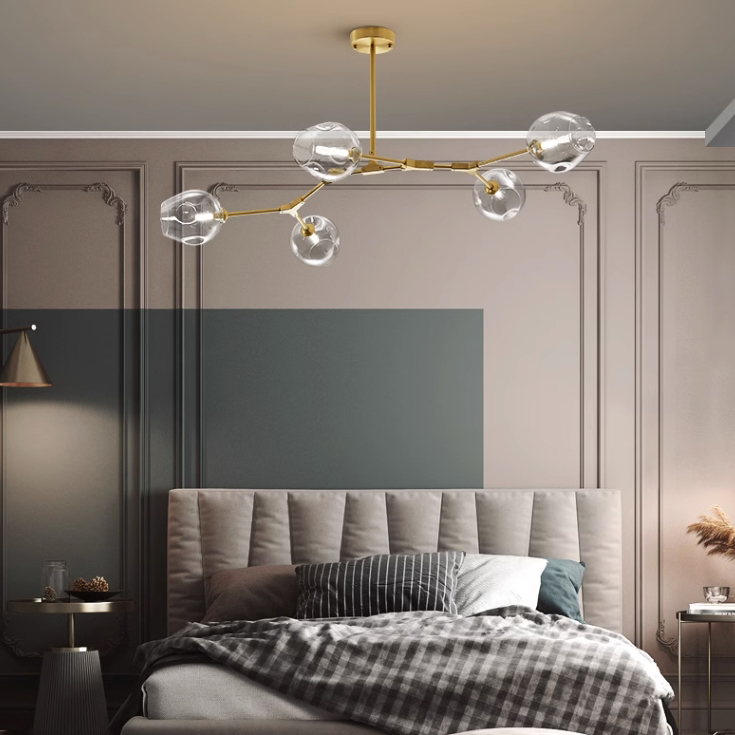 Люстра Адель Branching Bubble Chandelier L8 Brass Transparent by ImperiumLoft