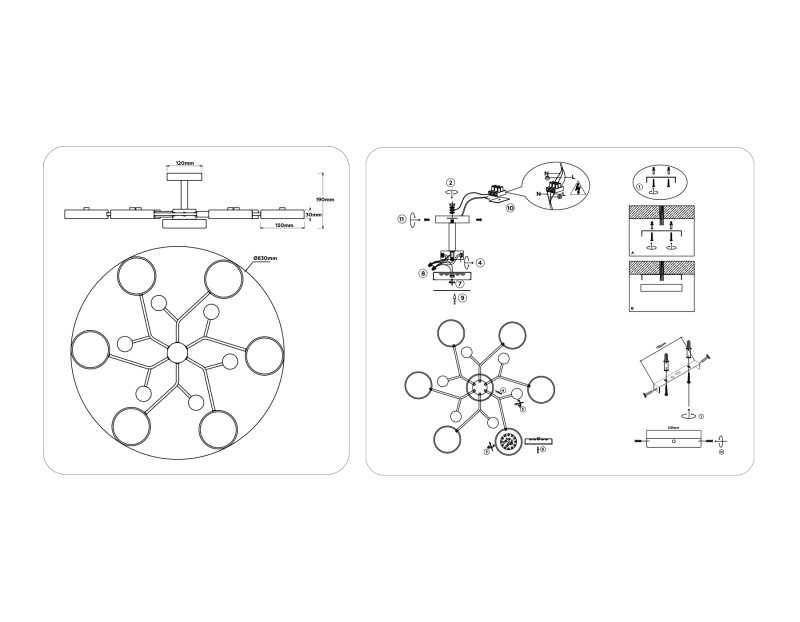 Люстра на штанге Ambrella Light FL4864