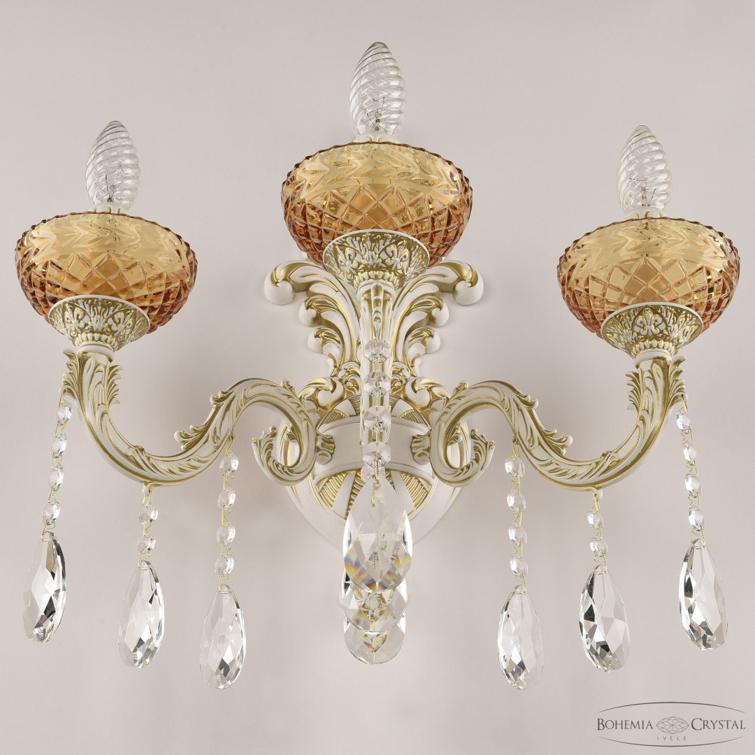 Бра хрустальные AL7901B15/3/175 A WMG P Amber/M-1F Bohemia Ivele Crystal
