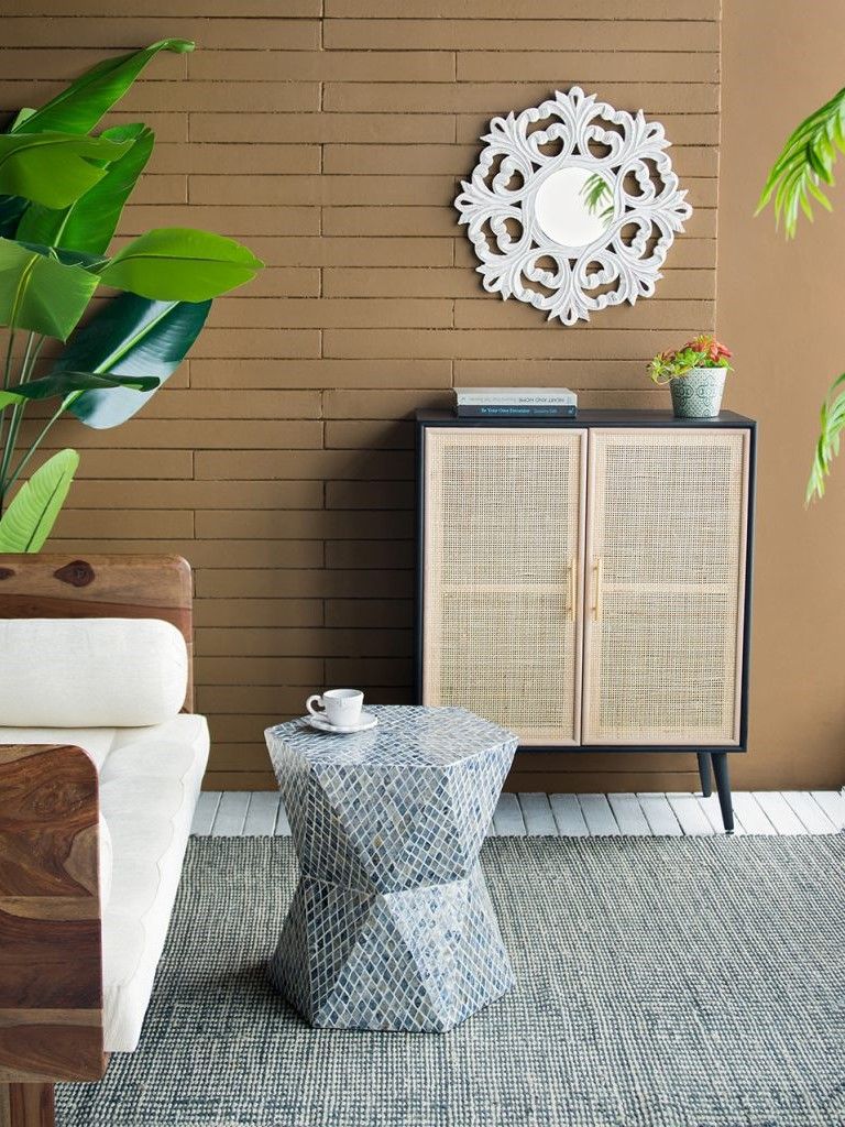 Столик акцентный с отделкой раковинами устриц Glasar 49926