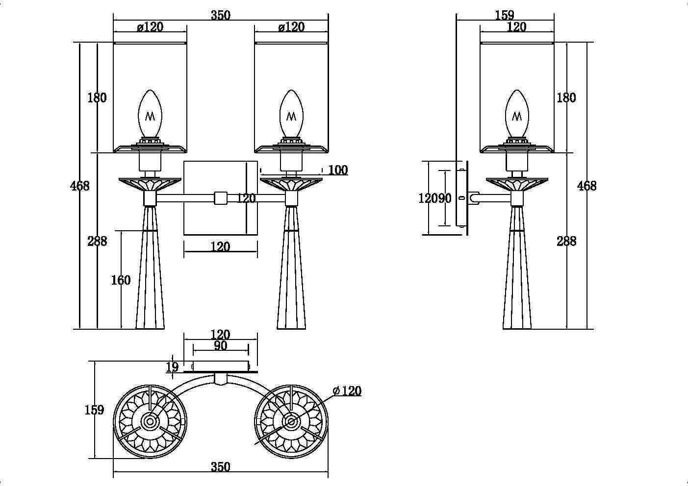 Настенный светильник Maytoni MOD224WL-02BS