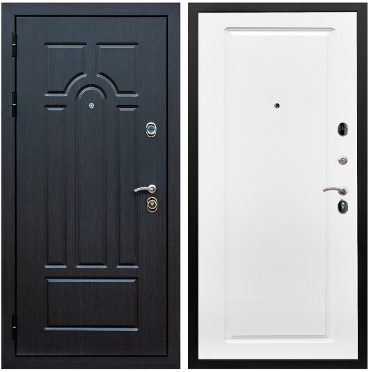 Дверь входная Graf Эврика МДФ 10 мм ФЛ-58 Венге / МДФ 16 мм ФЛ-119 Ясень белый