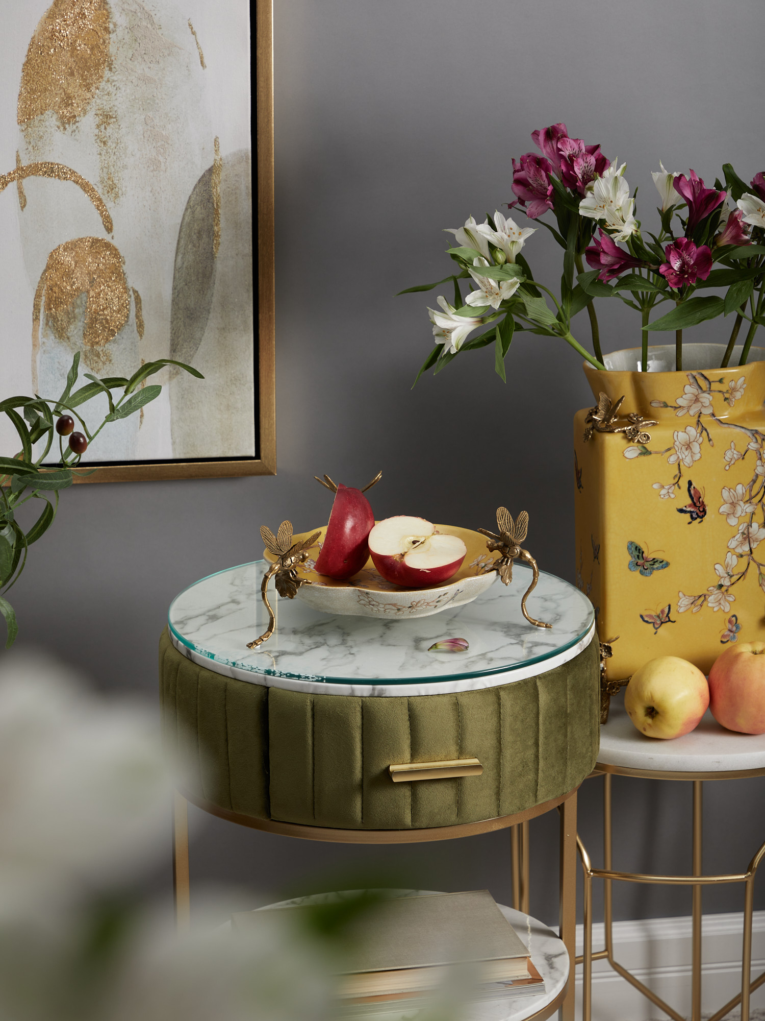 Блюдо на стрекозах Glasar 31G2414/C911EHC/HY2081