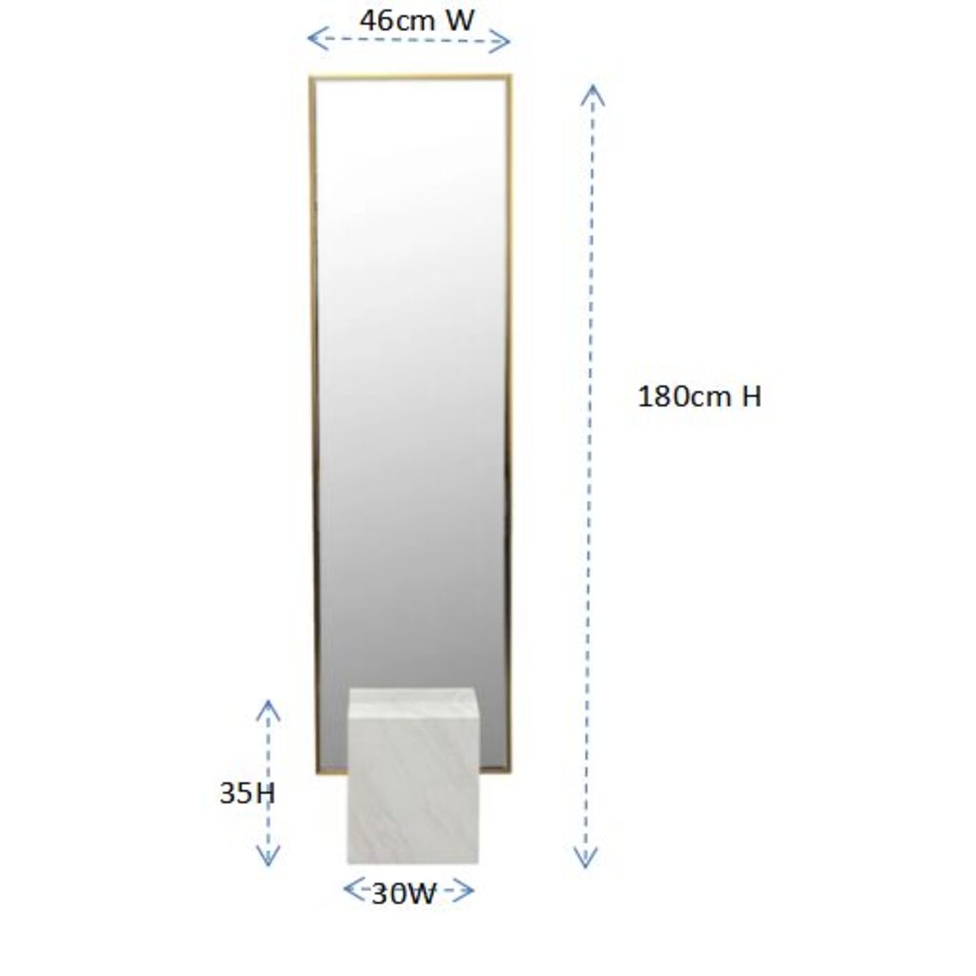 Зеркало напольное Hulda Black 46x180 см KARE 87780