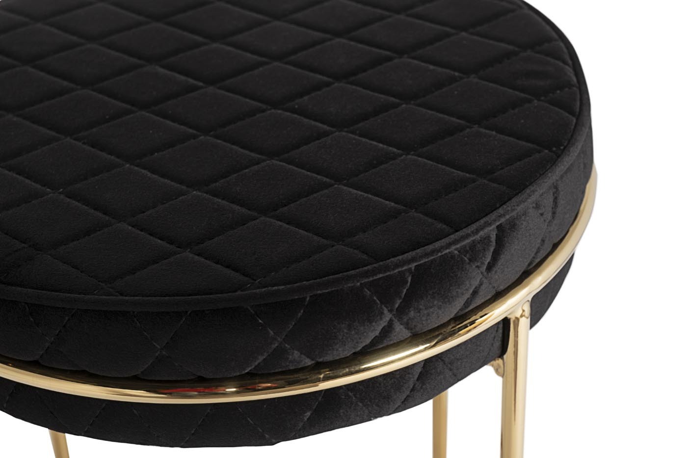 Пуф велюровый круглый черный/золото Garda Decor GY-BEN8178GOLD-BL