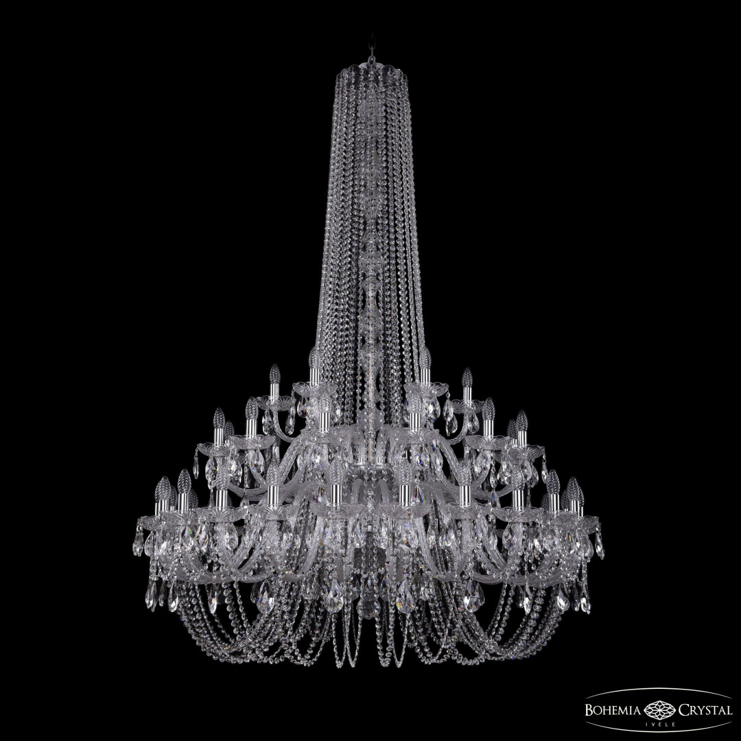 Люстра хрустальная 1402/24+12+6/460/h-176/2d Ni