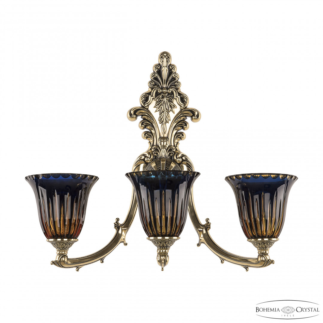 Бра бронзовые с хрусталём 7211B15/3/210 GB P2 U Amber-Blue/H-1K