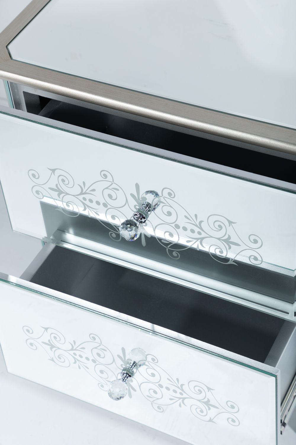 Тумба зеркальная с -мя ящиками Glasar 45-073