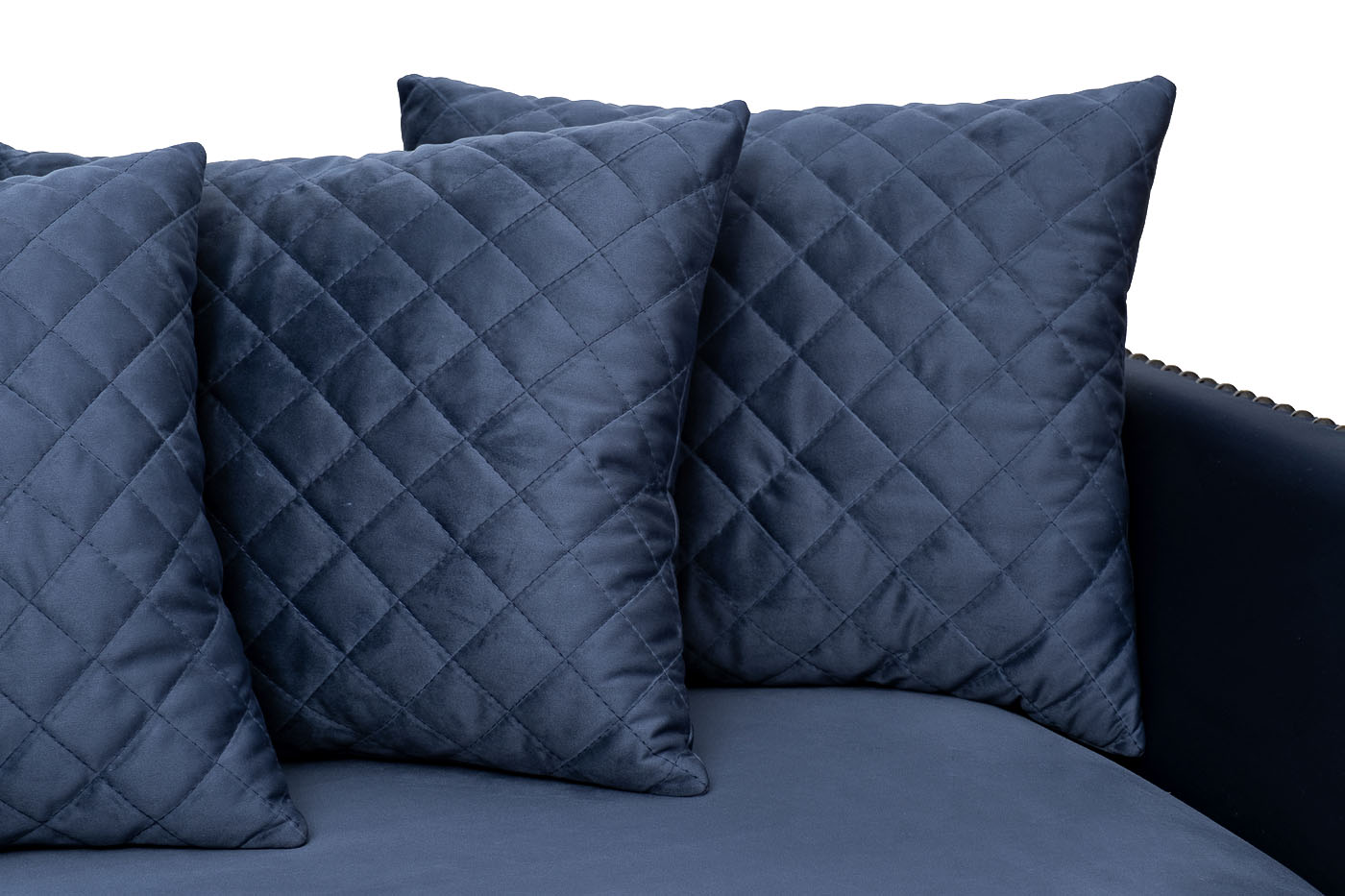 Диван Sorrento 220 трехместный велюровый темно-синий Garda Decor SORRENTO-220-Colt034-SIN