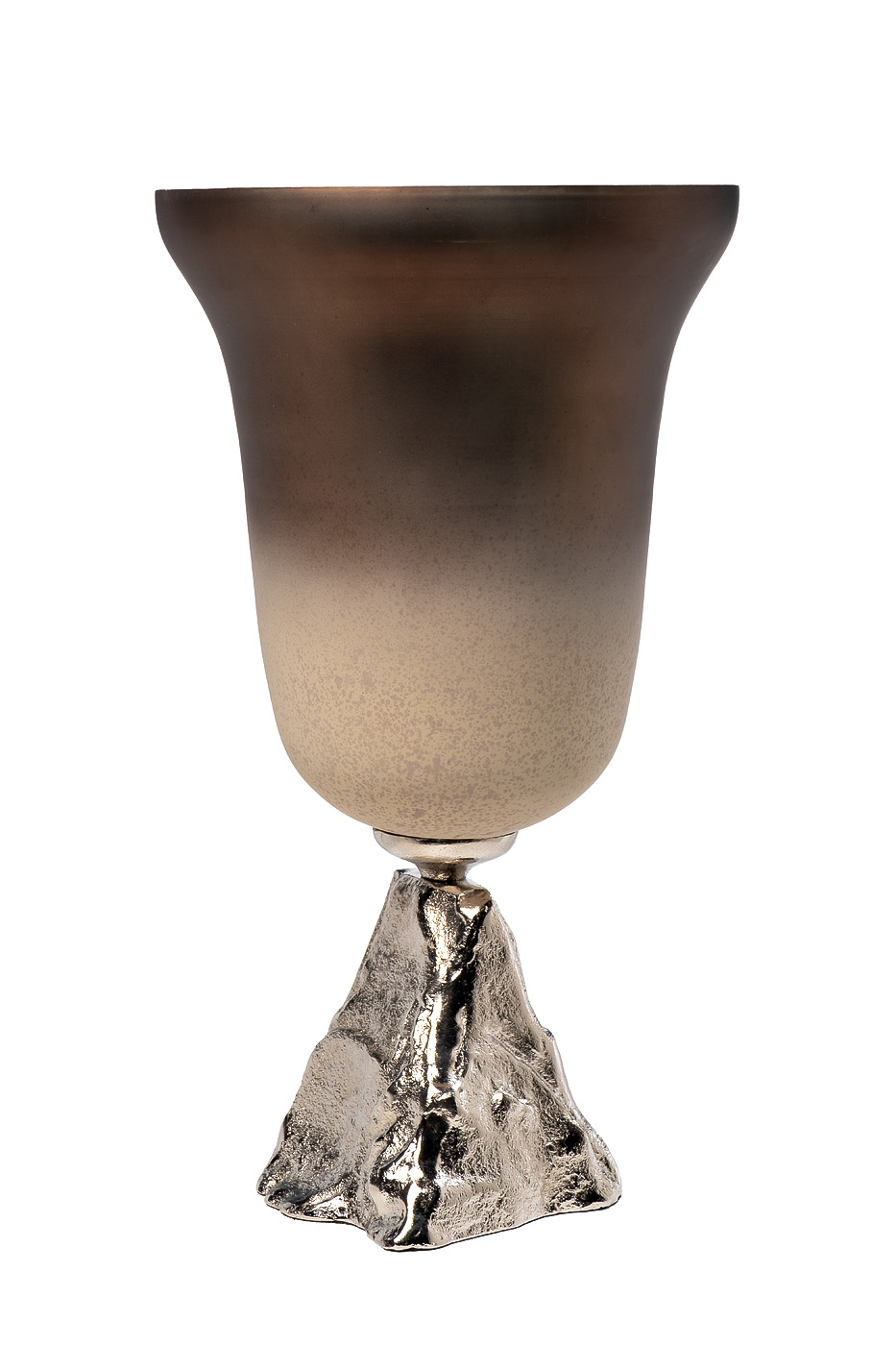 Ваза стеклянная матовая на металлическом основании Garda Decor 71PN-31706