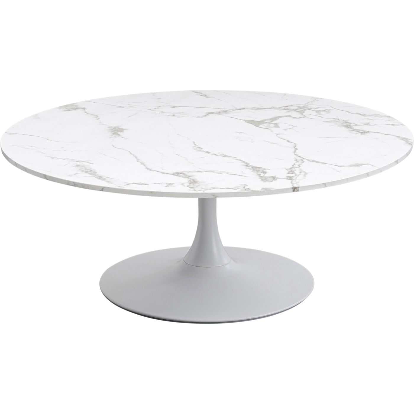 Стол кофейный Schickeria Marble White Ø110 см KARE 87764