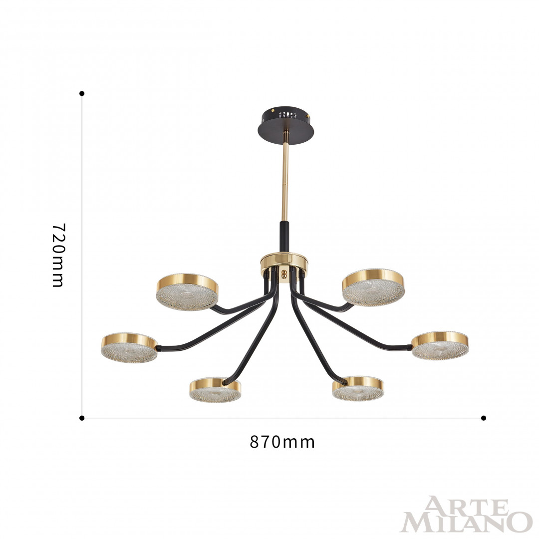 Люстра светодиодная 276079/6 BK/GD Arte Milano