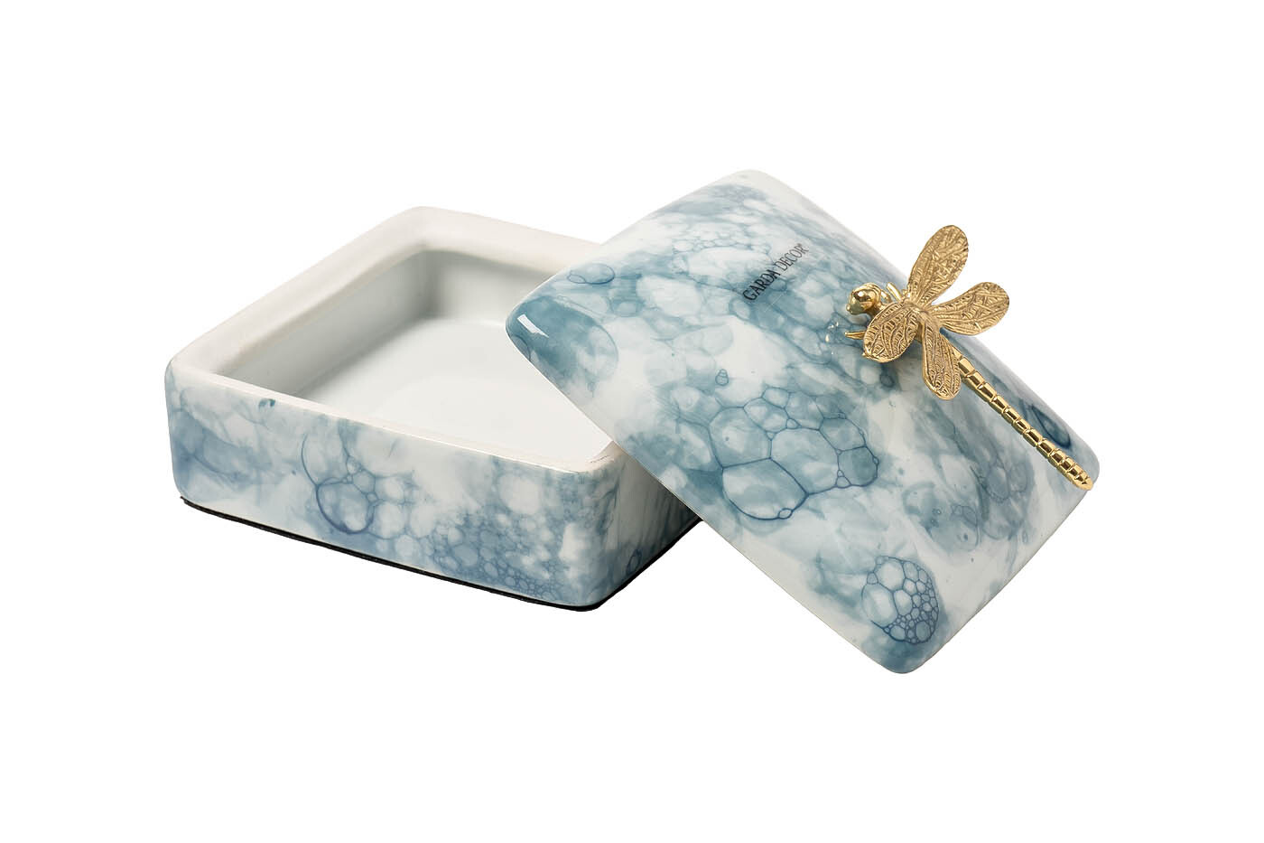 Шкатулка голубая со стрекозой Garda Decor 55RD6078S