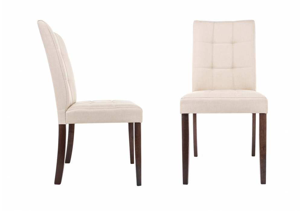 Стул деревянный Woodville Madina dark walnut / fabric cream 11029