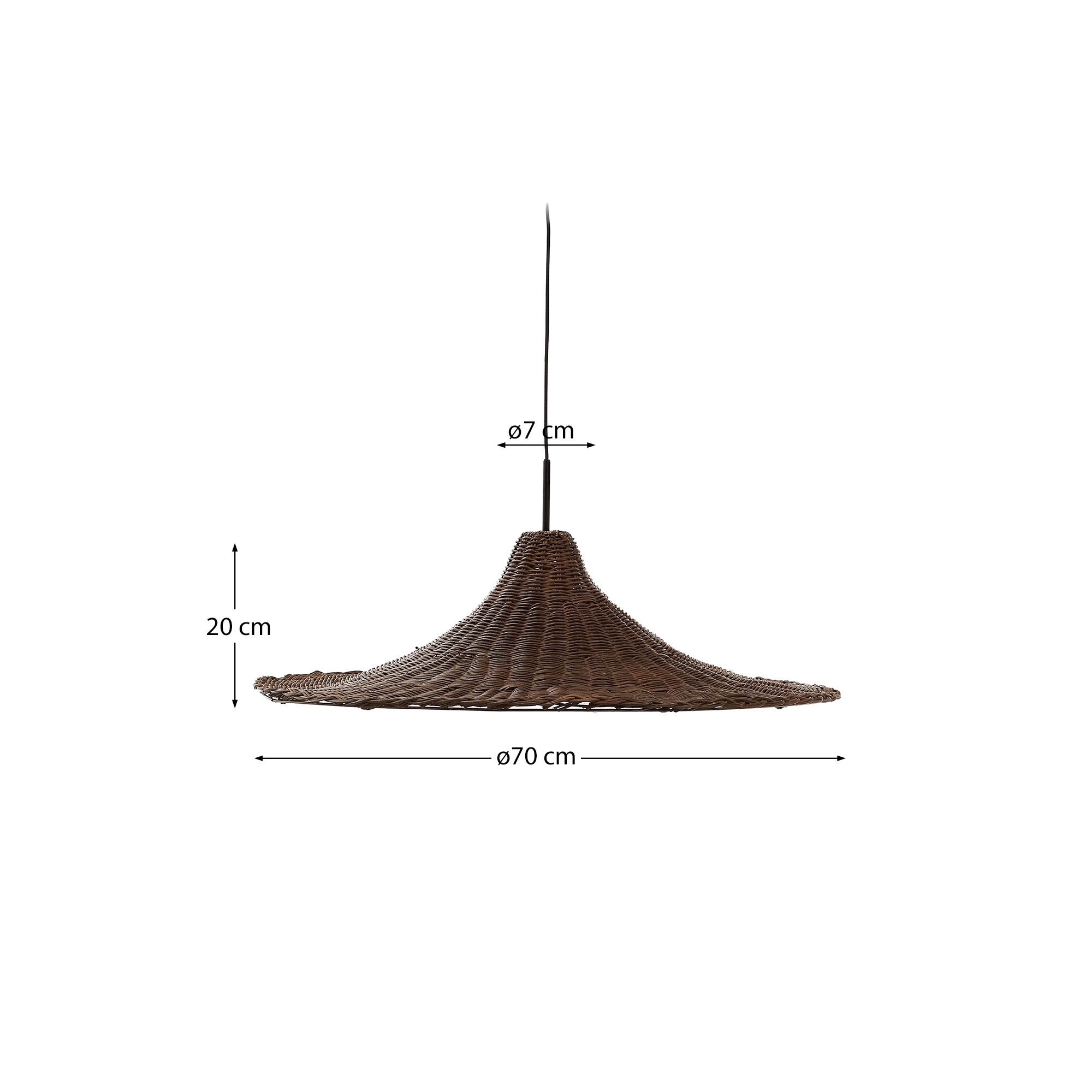 Bladia Абажур из ротанга с коричневой отделкой Ø70 см La Forma (ex Julia Grup)