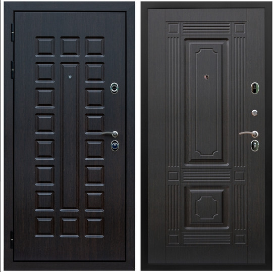 Дверь входная Graf Люксор 3К Шагрень черная / МДФ 6 мм ФЛ-2 Венге